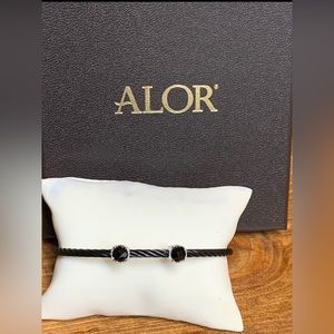 Alor Stainless Steel Black Onyx Cable Bracelet